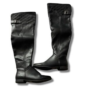 89 Call It Spring Black Knee High Riding Boots | Equestrian Fall Faux Leather